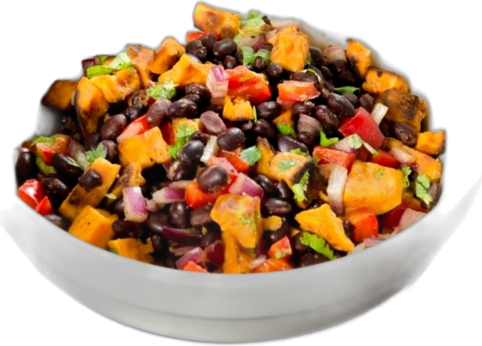 Sweet Potato Bowl with Red Beans and Fish