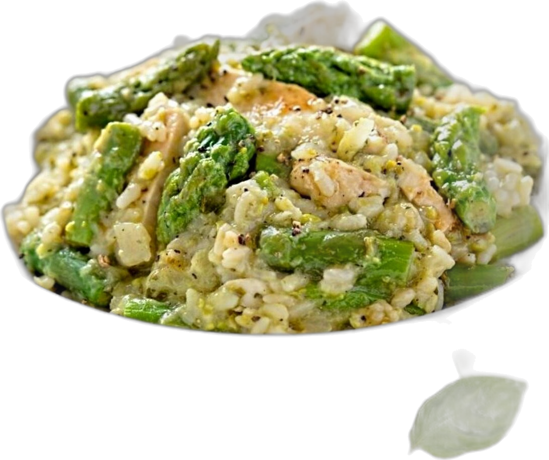 Chicken with Asparagus on a Quinoa Bed