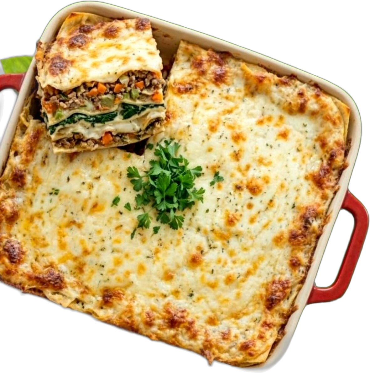 Quick cauliflower and chicken lasagna