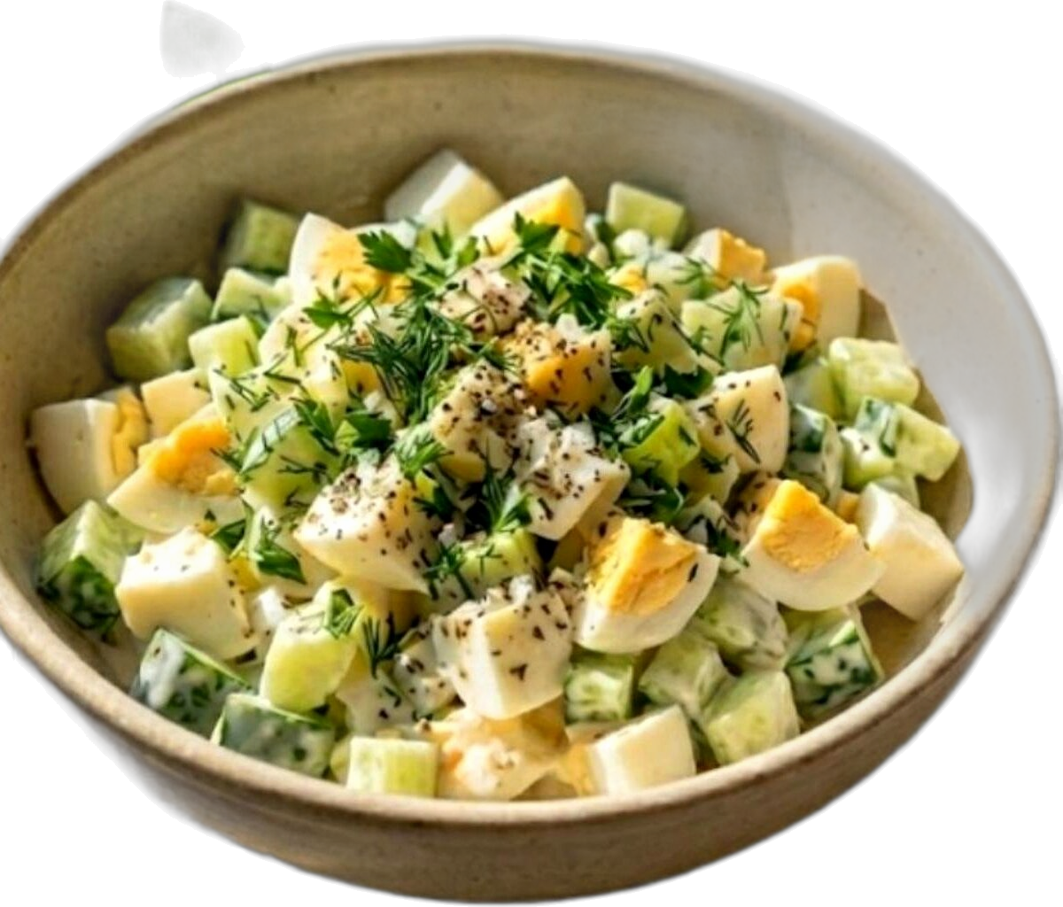 Egg Salad with Cucumber and Sour Cream